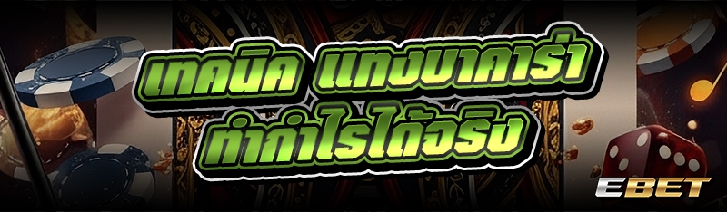 เทคนิค แทงบาคาร่า ทำกำไรได้จริง